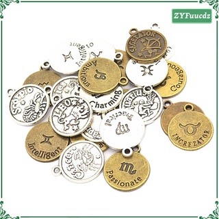 24pc 12 Styles Zodiac Charms for Jewelry Making,craft,cards,vintage,pendants (5)