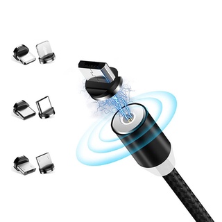 [Haoyun] Cable de datos magnético de cabeza redonda tres en uno de 360 grados Usb teléfono móvil tipo C Cable de carga para Apple