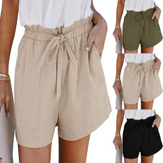 Beautyu_cómoda pantalones cortos de Cintura elásticas Para mujer Para verano/playa