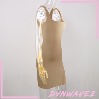 [DYNWAVE2] Vestido de verano Bodycon cuello cuadrado Slim Fit fiesta corto Mini vestido