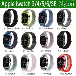 Funda De Camuflaje De Nailon + Correa Para Apple Watch Band Series 7 6 SE 5 4 3 2 1 iWatch 44mm 40mm 42mm 38mm Smartwatch De Reloj Deporte Pulsera Banda Cubierta Bandas