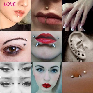 love - juego de piercings falsos de acero inoxidable para nariz, cejas, labios, piercing