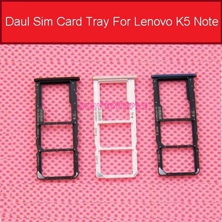 único y daul tarjeta sim titular de la bandeja para lenovo k5 note k5note k52t38 lector de tarjetas sim titular ranura adaptador zócalo piezas de reparación (1)