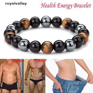 Royalvalley-Pulsera Magnética De Piedra De Hematita Para El Cuidado De La Salud , Imán Para Hombres , Pérdida De Peso , Joyería CO