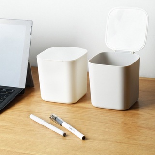 clcz mini papelera de escritorio para papelera de escritorio con tapa, cesta de basura, papelera, barril, oficina, decoración de escritorio
