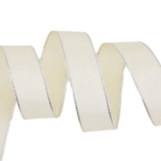 (10 yardas/lote) 10/15/25/40 mm crema blanco blanco plata impreso grosgrain cinta envoltura de regalo