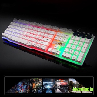 [LVOIA] colorido Crack LED iluminado retroiluminado USB con cable PC arco iris teclado para juegos AINOV