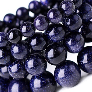 Aryastark 4 6 8 10 mm perlas de piedra Natural azul perlas de arena redonda suelta espaciador cuentas para hacer joyas DIY pulsera Neckalce