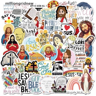 [milliongridnew] 50 pegatinas de graffiti de dibujos animados de jesús cristianos para portátil, monopatín, equipaje