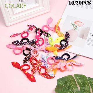COLARY 10/20Pcs Lovely Hair Ropes Girls Women Hairband Elastic Hair Bands Head Dress Gift Hair Accessories Fashion Ponytail Holder Rabbit Ears Rubber Band (1)