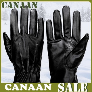canaán 1 par de guantes de cuero sintético a prueba de agua antideslizantes de motocicleta suministros de conducción motocicleta invierno caliente guantes para hombres
