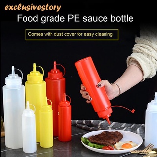 250-800Ml cocina Botol Sos plástico exprimir botella dispensador de condimento salsa tomate condimento dispensador de salsa de salsa de mostaza botella con tapas