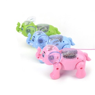 [sabaya] divertida iluminación musical elefante animal con correa para niños juguete regalo de navidad (6)