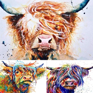 diy paint by numbers set aceite pintado a mano vaca dibujo kit de arte en casa con marco