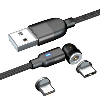 1/2m 540 Grados Giratorio Cable Magnético Codo Juego Fuerte Carga De Datos Para Micro USB/Tipo C
