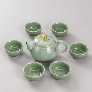 Lanyang creative ceramic kungfu juego de té traje de sala de estar hogar simple tetera taza de té de vacaciones apertura e
