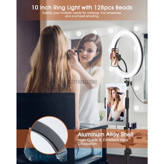 10in 5500K regulable LED Selfie luz trípode teléfono móvil ajustable lámpara de relleno