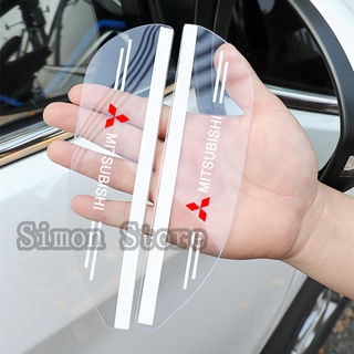 2 piezas de espejo retrovisor de coche para Mitsubishi ASX Outlander Lancer Pajero espejo reflectante transparente emblema insignia de lluvia pegatina de cejas decoración