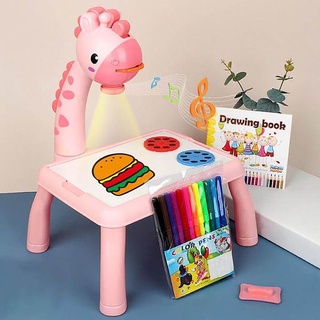 Mesa Infantil con proyector/juguete Educativo 48 copias impresas De proyección extraíble Para niños/regalo