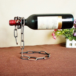 -3 Pzs estante creativo para botella de vino/estante de vino/estante de almacenamiento de vino tinto con cadena mágica de Metal