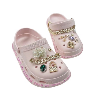 Cadena principal perla flor gemas bolsa Jibbitz conjunto zapatilla accesorios zapato hebilla CROC Jibbitz Charm para señora zapatos CROC decorar