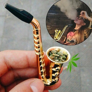 mini saxofón forma de fumar pipa de aleación de alta calidad portátil de la tubería de longitud 97mm