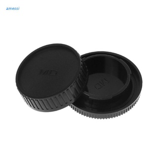 amessi Rear Lens Body Cap Camera Cover Set Dust Screw Mount Protection Plastic Black Replacement for Minolta MD X700 DF-1