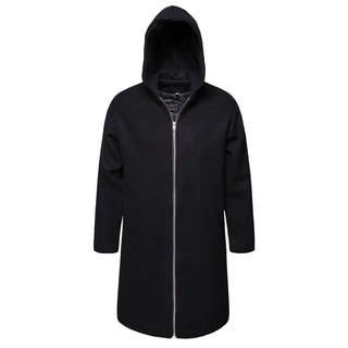 [gcei] hombres casual gabardina moda negocios largo delgado con capucha abrigo chaqueta outwear