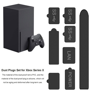 【quue1】 Dust Proof Mesh Filter Jack Stopper Kit Cover for Xbox Series X /Xbox /PS5 Game Console Plastic Accessories Silicone Plugs Pack Protector