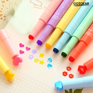 [gotofar] 6 piezas de lindos marcadores de colores dulces/pluma de marca creativa/papelería