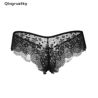 [qingruxtky] ropa interior para hombre sexy encaje tanga transparente bragas transpirables pantalones g-strings [caliente]