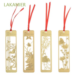 LAKAMIER School Office Supplies Book Clip Retro Hollow Out Brass Bookmark New Stationery Metal Chinese Style Pagination Mark
