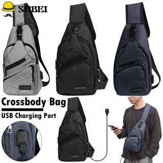 Allforyou viaje moda al aire libre USB puerto de carga de los hombres Casual pecho Pack Crossbody bolso/Multicolor