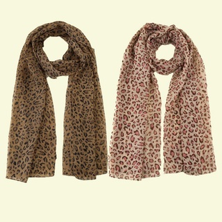 MOILY 2PCS Hot Tudung Muslim Long Wide Leopard Shawl Women Chiffon Scarves Fashion Hajib Printed Voile (2)