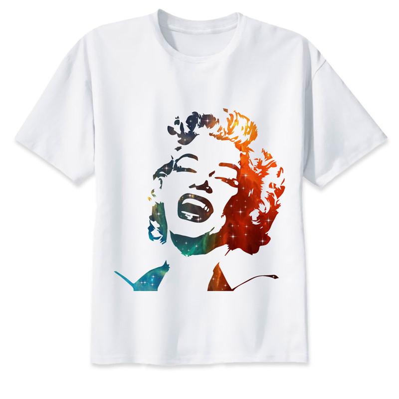Marilyn Monroe pakaian Camisetas Diseño Divertido Impresión Digital gsm Peinado Algodón