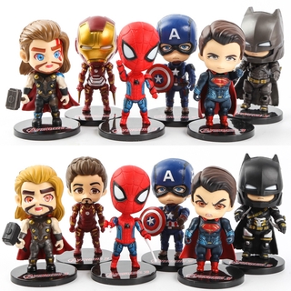 6 Unids/set The Marvel Avengers Alliance Batman Spiderman Iron Man Figura Muñeca Juguetes Decoración De Tarta