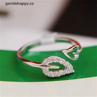 【gentlehappy】 2PC Women Adjustable Gold Leaves Opening Cuff Ring Love Gift Fashion Accessory