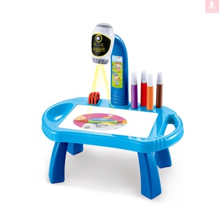 Lg niños aprendizaje escritorio traza y dibujar proyector arte tablero de dibujo proyección trazado pintura mesa juguete temprano educativo para niños niñas mayores de 3 años (1)