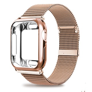 Funda+Correa para Apple watch band 44mm 40mm 42mm 38mm magnético milanese loop pulsera pulsera para iwatch series 6 5 4 3 SE correa