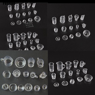 [positivo] 15 unids/set mini transparente tazas de bebida plato vajilla miniaturas