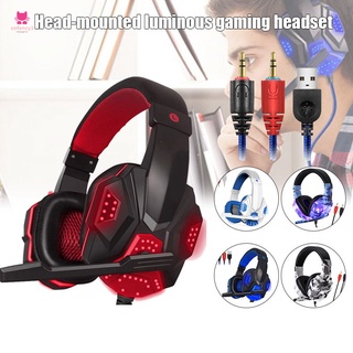 3.5mm USB Gaming Headset with Microphone LED Light Gaming Headphone for Computer PC