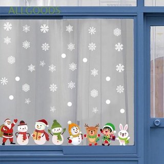 Allgoods Santa Claus ventana cristal pegatina muñeco de nieve pegatinas de pared decoraciones de navidad año nuevo invierno alce decoración del hogar adornos de navidad para habitaciones fiesta de navidad suministros