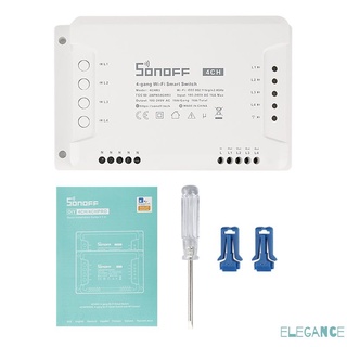 Sonoff 4CH ITEAD 4 Canales Din Rail Montaje WiFI Interruptor Inalámbrico Smart Switch 132f