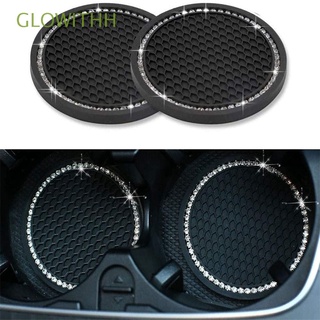 GLOWITHH Natural Rubber Car Cup Mat Home Decor Accessories Coaster Bling Car Coasters Flower Teacup Car Accessories Auto Cup Holder Insert Coaster Non-Slip Mat PVC Cup Accessories Drink Coaster