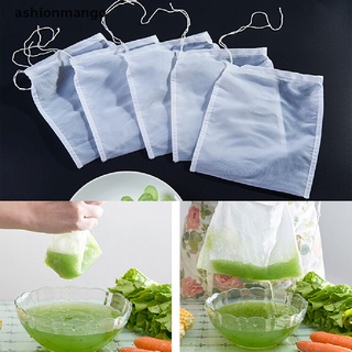 [ashionmango] 1x bolsa de filtro de malla de nylon reutilizable para alimentos/nueces/leche/té/fruta/jugo/fruta
