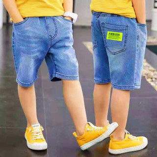 Niños pantalones cortos de mezclilla de sección delgada pequeño medio grande niños pantalones cortos de mezclilla de cinco puntos pantalones recortados pantalones de moda (8)