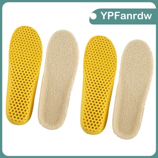 2 pares de plantillas de lana que absorben los golpes plantillas de zapatos panal de abeja insertos