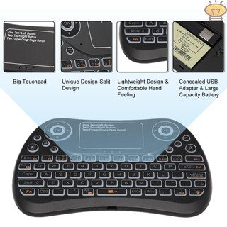 Hl 2.4ghz Mini Teclado inalámbrico Touch Pad Mouse Combo Rgb Qwerty Teclado Retroiluminado con batería recargable Para Android Tv proyector caja De Pc Portátil inalámbrica Inteligente Controlador De etiquetas (8)