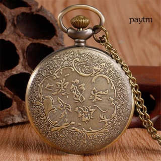 Reloj de bolsillo de cuarzo Vintage con colgante analógico, diseño de clásicos, joyería hueca (4)