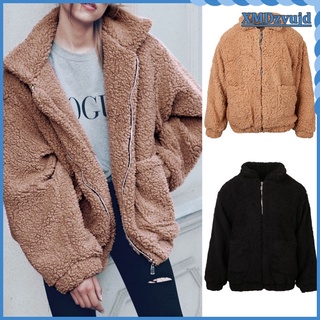 abrigo de lana de solapa de gran tamaño para mujer, chaqueta de corte de imitación, ropa de abrigo de invierno